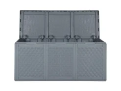 furnicato Universalboxen|Auflagenboxen|Gartenbox Grau PP Rattan 270 L