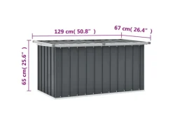 furnicato Universalboxen|Auflagenboxen|Gartenbox Grau 129x67x65 cm