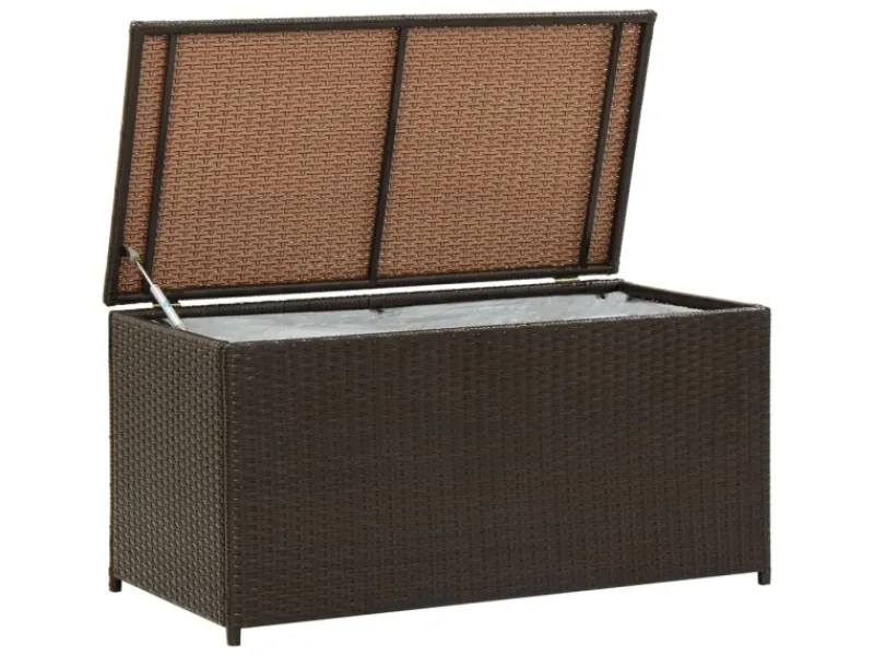 Gartenbox Poly Rattan 100x50x50 cm Braun*furnicato Best