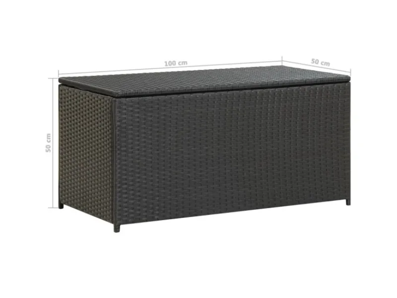 Gartenbox Poly Rattan 100x50x50 cm Schwarz*furnicato Discount