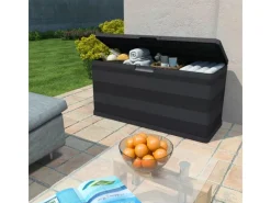 furnicato Universalboxen|Auflagenboxen|Gartenbox Schwarz 117×45×56 cm