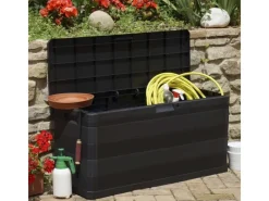 furnicato Universalboxen|Auflagenboxen|Gartenbox Schwarz 117×45×56 cm