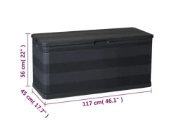 furnicato Universalboxen|Auflagenboxen|Gartenbox Schwarz 117×45×56 cm