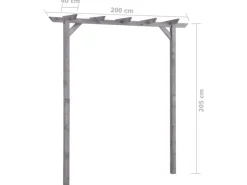 Garten-Pergola Grau 200x40x205 cm Imprägniertes Kiefernholz*furnicato Hot