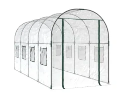 Gewächshaus Transparent 160x400x190 cm PVC & Stahl*furnicato