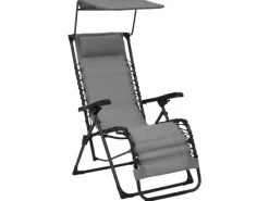 furnicato Sonnenliegen|Liegestuhl Klappbar Textilene Grau