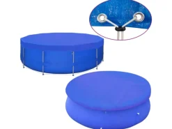 Poolabdeckungen 2 Stk. PE Rund 460 cm 90 g/m²*furnicato Best