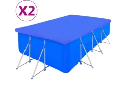 furnicato Pool Abdeckung|Poolabdeckungen 2 Stk. PE Rechteckig 90 g/m² 400x207 cm