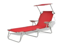 furnicato Sonnenliegen|Sonnenliege mit Sonnenschutz Stahl