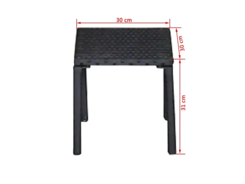 Sonnenliegen mit Tisch Poly Rattan Schwarz*furnicato Online