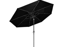 furnicato Sonnenschirme|Sonnenschirm mit Aluminium-Mast 3-lagig Schwarz 3 m