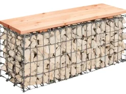 Gabionen-Gartenbank 100 cm x 46 cm x 30 cm*Bellissa Discount