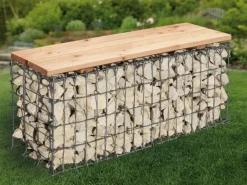 Gabionen-Gartenbank 100 cm x 46 cm x 30 cm*Bellissa Discount