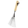 Kleinfächerbesen aus Edelstahl mit Holzgriff 9 Zinken*Galaflor Clearance