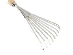 Kleinfächerbesen aus Edelstahl mit Holzgriff 9 Zinken*Galaflor Clearance