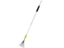 Galaflor Rechen|Besen|Kleinfächerbesen Stahl mit Teleskopstiel