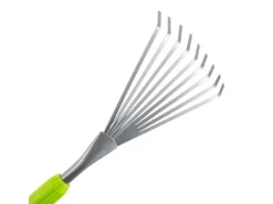 Galaflor Rechen|Besen|Kleinfächerbesen Stahl mit Teleskopstiel