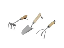 Kleingeräte Set aus Edelstahl mit Holzgriff 3 Teile*Galaflor Clearance