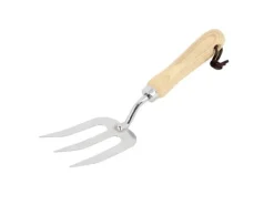 Pflanzgabel aus Edelstahl mit Holzgriff 3 Zinken*Galaflor Hot