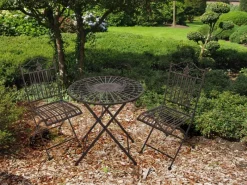 Garden Pleasure Balkonmöbel|Balkon-Set Mangan Ø 70 cm x 73 cm Schwarz-Braun