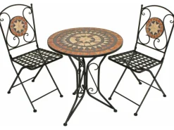 Garden Pleasure Balkonmöbel|Gartenmöbel-Sets|Bistro-Set Pular 3-teilg Schwarz-Braun