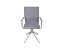 Garden Pleasure Gartenstühle|Drehstuhl Salida 2er Set 95 cm x 63 cm x 54 cm Silber-Grau