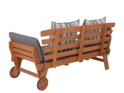 Garden Pleasure Gartenbänke|Gartenbank Rincon mit Auflage 77,5 x 68 x 190 cm Braun-Grau FSC®