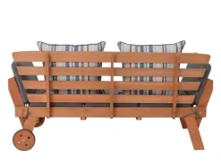 Garden Pleasure Gartenbänke|Gartenbank Rincon mit Auflage 77,5 x 68 x 190 cm Braun-Grau FSC®