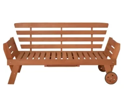 Garden Pleasure Gartenbänke|Gartenbank Rincon mit Auflage 77,5 x 68 x 190 cm Braun-Grau FSC®