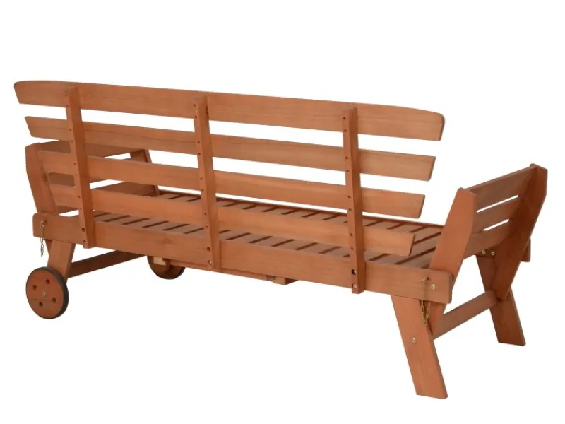 Garden Pleasure Gartenbänke|Gartenbank Rincon mit Auflage 77,5 x 68 x 190 cm Braun-Grau FSC®