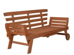 Garden Pleasure Gartenbänke|Gartenbank Rincon mit Auflage 77,5 x 68 x 190 cm Braun-Grau FSC®