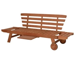 Garden Pleasure Gartenbänke|Gartenbank Rincon mit Auflage 77,5 x 68 x 190 cm Braun-Grau FSC®