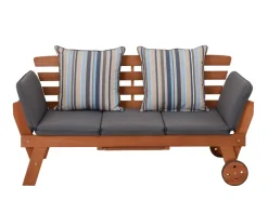 Garden Pleasure Gartenbänke|Gartenbank Rincon mit Auflage 77,5 x 68 x 190 cm Braun-Grau FSC®