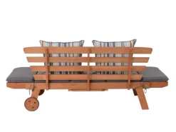 Garden Pleasure Gartenbänke|Gartenbank Rincon mit Auflage 77,5 x 68 x 190 cm Braun-Grau FSC®