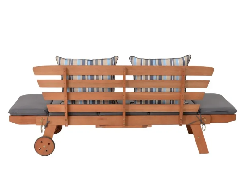 Garden Pleasure Gartenbänke|Gartenbank Rincon mit Auflage 77,5 x 68 x 190 cm Braun-Grau FSC®