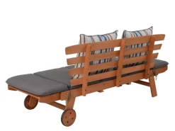 Garden Pleasure Gartenbänke|Gartenbank Rincon mit Auflage 77,5 x 68 x 190 cm Braun-Grau FSC®