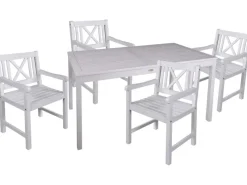 Garden Pleasure Gartenmöbel-Sets|Gartenmöbel-Set Malmö 5-teilig Weiß FSC®