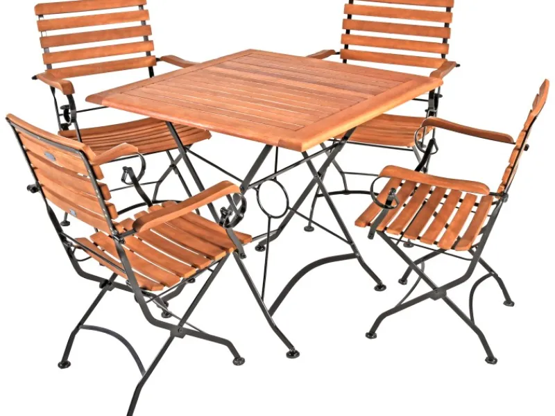 Gartenmöbel-Set Wien 5-teilig 89 cm x 180 cm x 180 cm Teak FSC®*Garden Pleasure