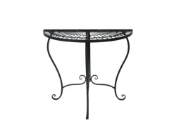 Garden Pleasure Gartentische|Balkonmöbel|Gartentisch Fako Halbrund Schwarz 40 cm x 80 cm