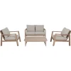 Lounge-Set San Mateo 4-teilig mit Kissen Braun FSC®*Garden Pleasure