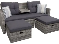 Lounge-Sofa Valletta 180 cm x 86 cm x 133 cm Grau*Garden Pleasure Hot