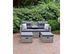 Lounge-Sofa Valletta 180 cm x 86 cm x 133 cm Grau*Garden Pleasure Hot