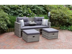 Lounge-Sofa Valletta 180 cm x 86 cm x 133 cm Grau*Garden Pleasure Hot