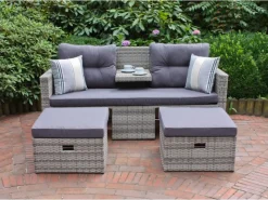 Lounge-Sofa Valletta 180 cm x 86 cm x 133 cm Grau*Garden Pleasure Hot