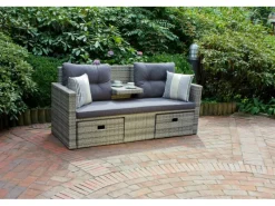 Lounge-Sofa Valletta 180 cm x 86 cm x 133 cm Grau*Garden Pleasure Hot