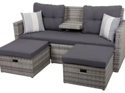 Lounge-Sofa Valletta 180 cm x 86 cm x 133 cm Grau*Garden Pleasure Hot