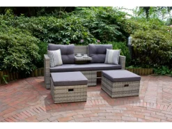 Lounge-Sofa Valletta 180 cm x 86 cm x 133 cm Grau*Garden Pleasure Hot