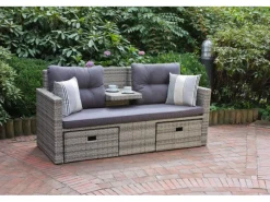Lounge-Sofa Valletta 180 cm x 86 cm x 133 cm Grau*Garden Pleasure Hot