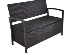 Garden Pleasure Trampoline|Parkbank Ferrara mit Ablagefach 117 cm x 86 cm x 58 cm Schwarz