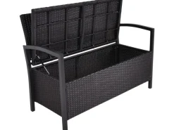 Garden Pleasure Trampoline|Parkbank Ferrara mit Ablagefach 117 cm x 86 cm x 58 cm Schwarz